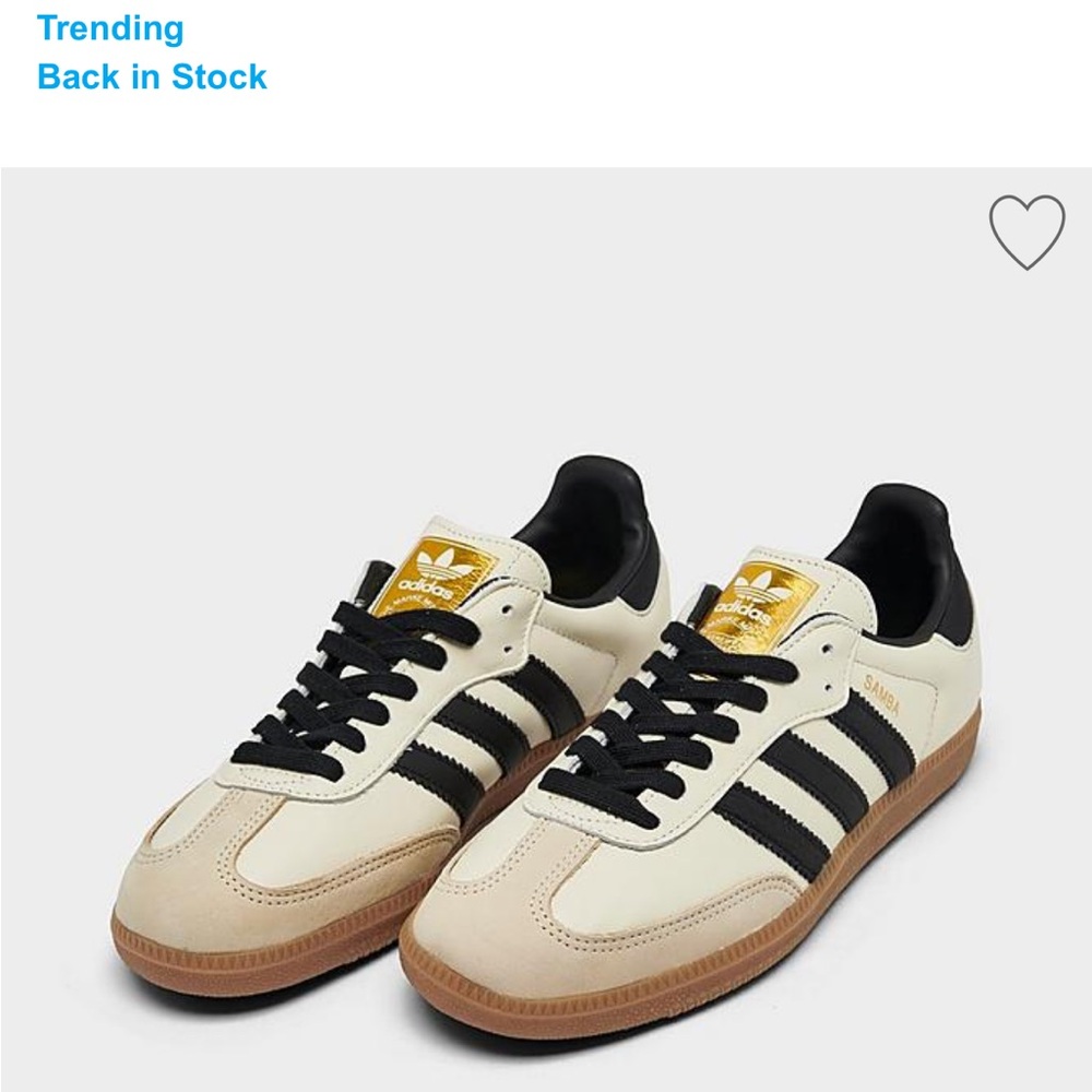 Adidas Samba Cream and Black Shoes